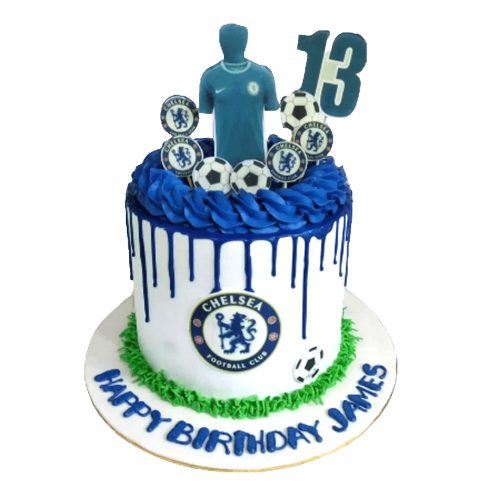 Football Theme Printed Kids Birthday Cake