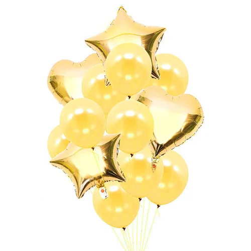 Golden and Yellow Helium Balloons