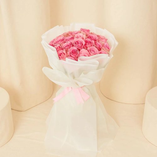 Rose All Day – Pink Rose Bouquet in Elegant Wrap