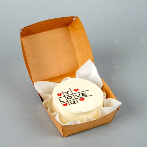 Love You Heart Balloons Mini Bento Cake - White