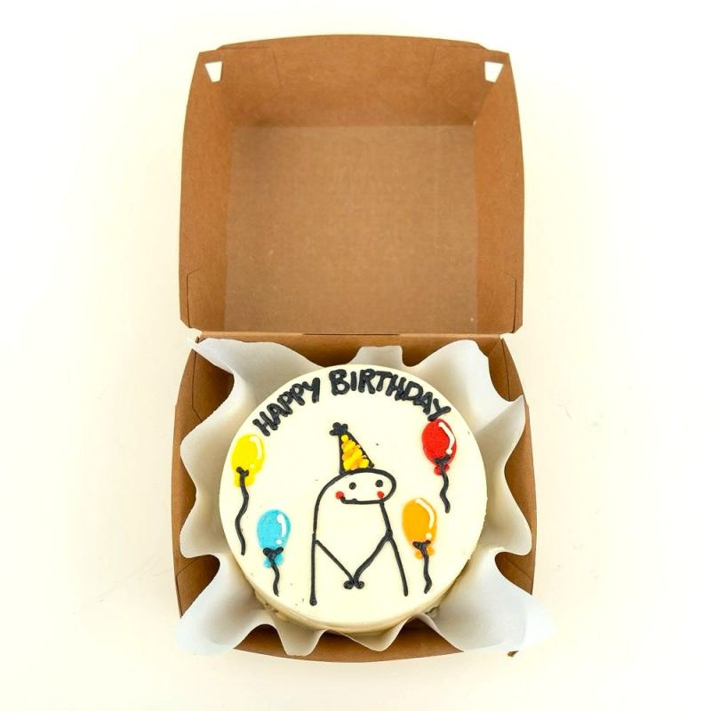 Happy Birthday Balloons Mini Bento Cake - White