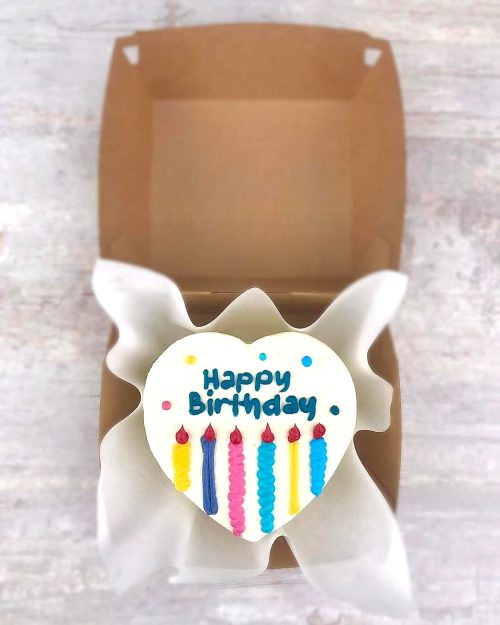 Happy Birthday Candle Mini Bento Cake - White