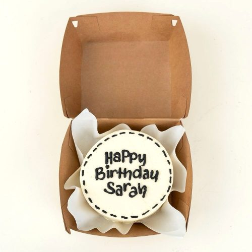 Happy Birthday Text Mini Bento Cake - White