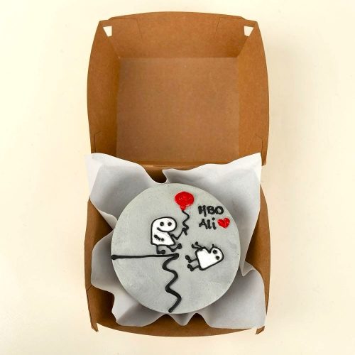 Happy Birthday Balloons Mini Bento Cake - Grey