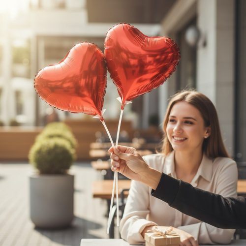 Red Heart air Balloons – 10-Inch Aluminum Foil Balloons