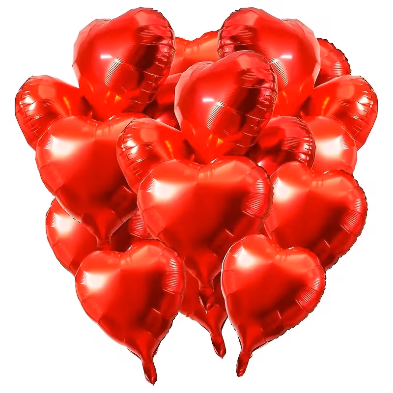 Red Heart air Balloons – 10-Inch Aluminum Foil Balloons - Image 3