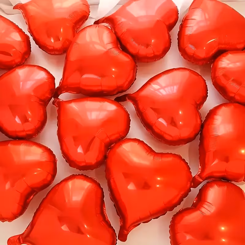 Red Heart air Balloons – 10-Inch Aluminum Foil Balloons - Image 4