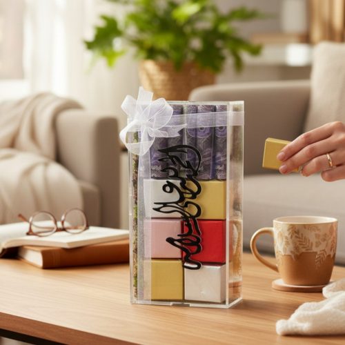Elegant Vertical Acrylic Chocolate Box with Money Box