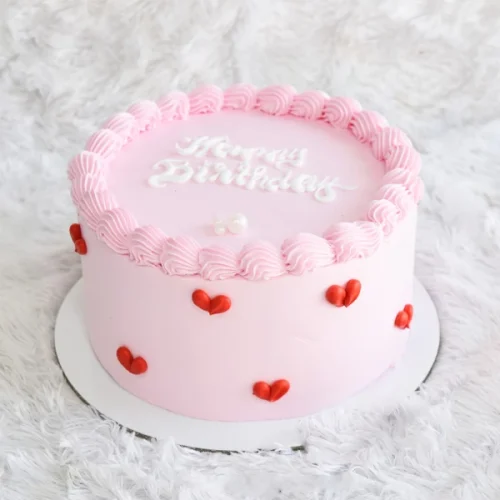 Blush Heart Petite Cake – 5 Inch (Happy Birthday Design Cake)