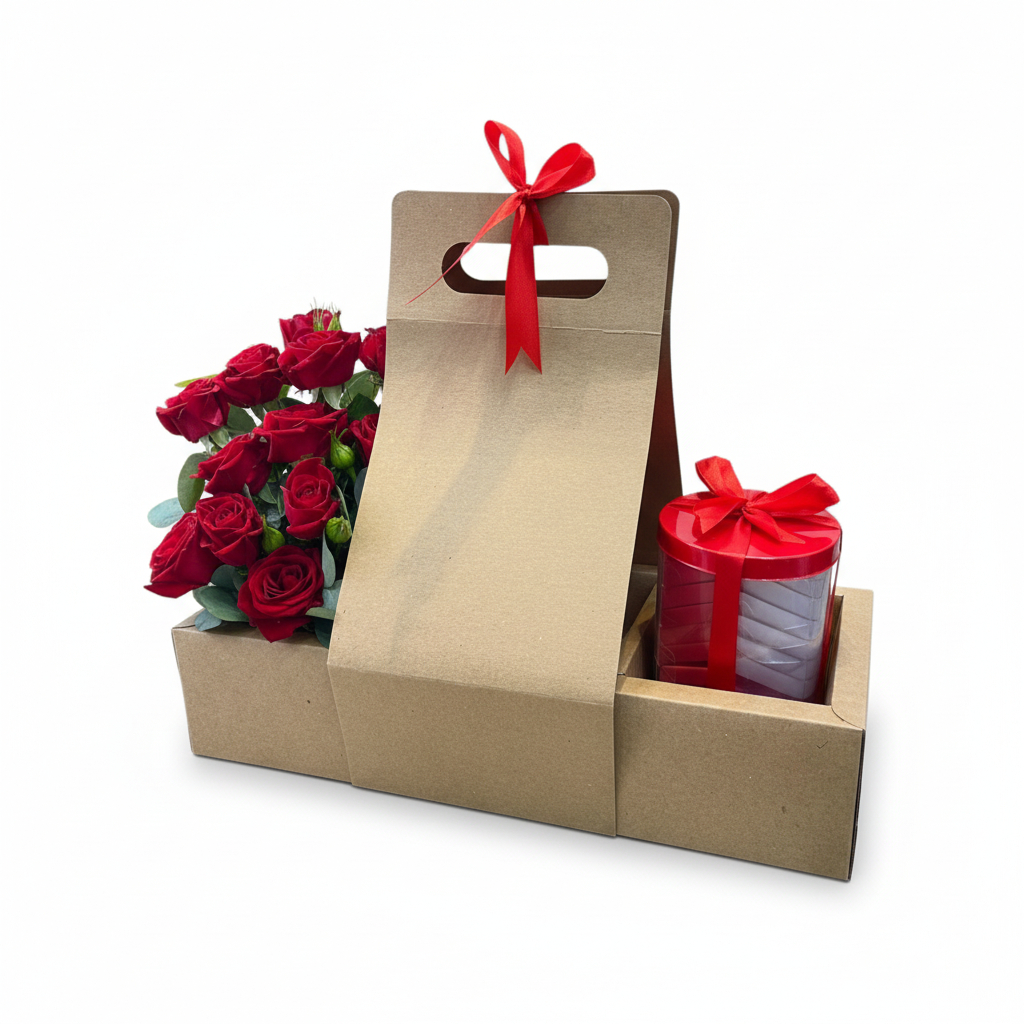 Baby Red Rose and Chocolate 12pcs Gift Box - Image 2