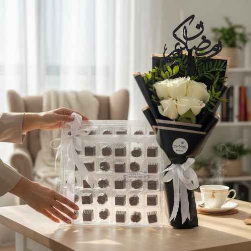 White Roses & Luxury Chocolate Set