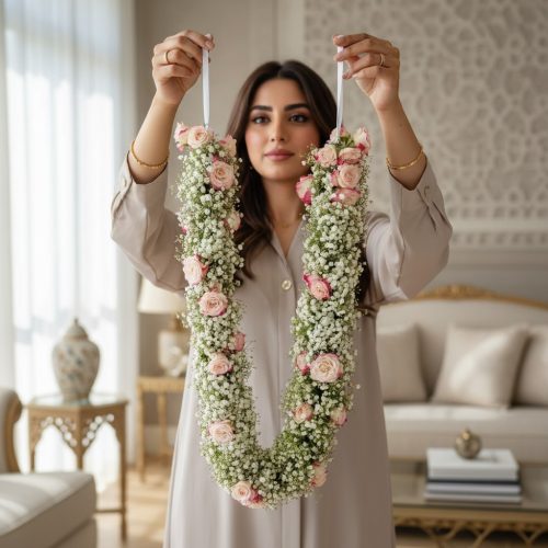 Blush Rose Baby’s Breath Garland