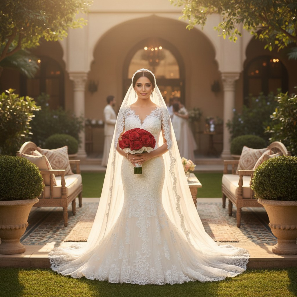 Royal Crimson Red Rose Bridal Wedding Bouquet - Image 2