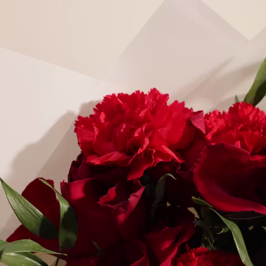 Red Rose & Carnation Bouquet – Fresh Flower - Image 4