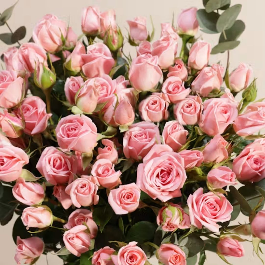 Pink Spray Rose Vase Arrangement – Fresh Flower - Image 3